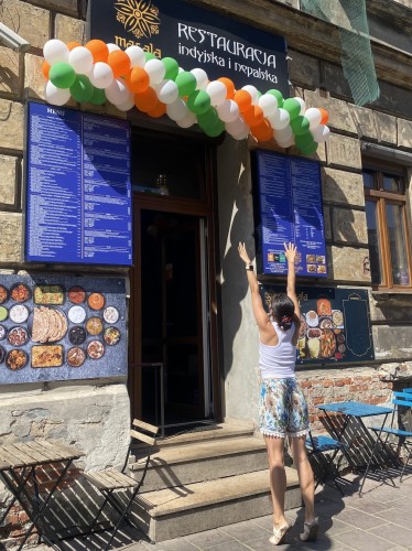Brama balonowa klasyczna na otwarcie firmy w firmowych kolorach