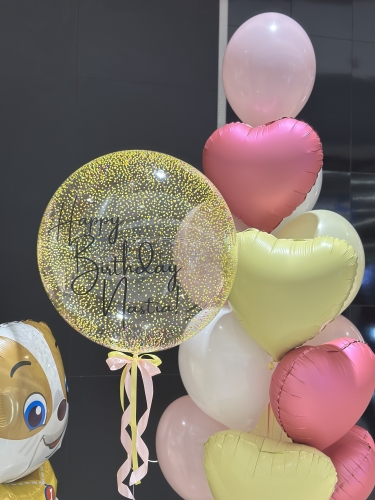 Zestaw balonów z helem na 6 urodziny Dla dziewczynki, bubble z personalizowanym napisem, Rubble, Psi Patrol