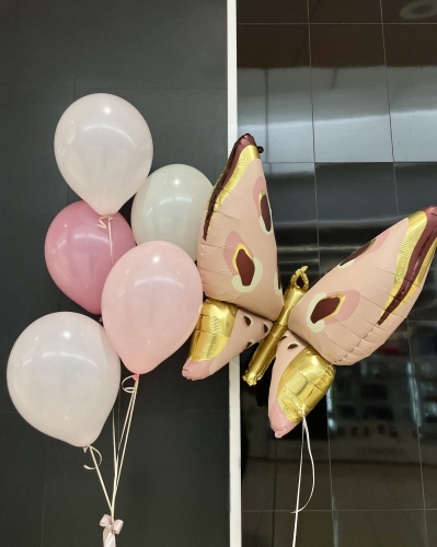 Zestaw balonów z helem na urodziny Dla dziewczynki, motylek, roczek