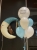 Zestaw balonów na powitanie w domu chłopczyka, Miś na księżycu, double bubble z personalizowanym napisem