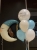 Zestaw balonów na powitanie w domu chłopczyka, Miś na księżycu, double bubble z personalizowanym napisem