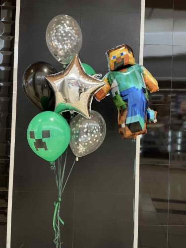 Zestaw balonów z helem na urodziny Dla chłopczyka, Minecraft