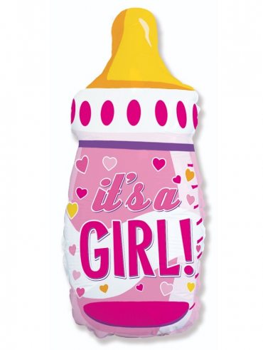 Balon Foliowy z helem, Butelka It's a Girl 82x44cm