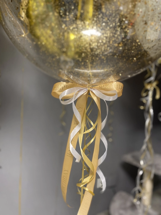 Zestaw Premium Balonów z Helem na 30 Urodziny dla Niej, Bubble z małymi balonikami ta personalizowanym napisem