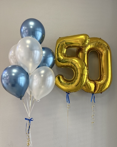 Zestaw Balonów z Helem na 50 Urodziny, Balonogram