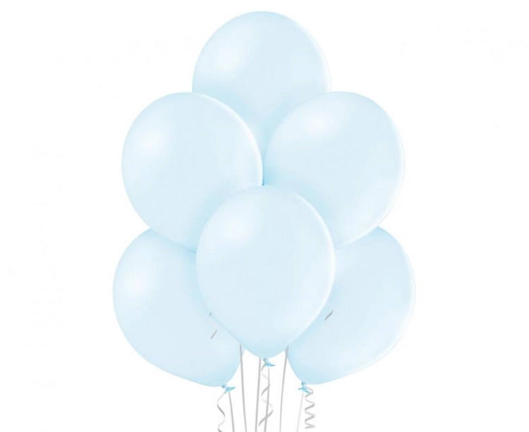 Balon lateksowy z helem, 30cm Pastel Błękitny Jasny/ Pastel Ice Blue 449, Balonogram