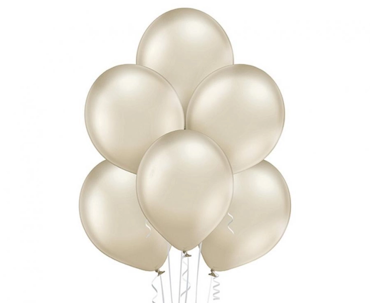 Balon lateksowy z helem, 30cm Glossy Jasnomigdałowe / Glossy Light Almond 611, Balonogram