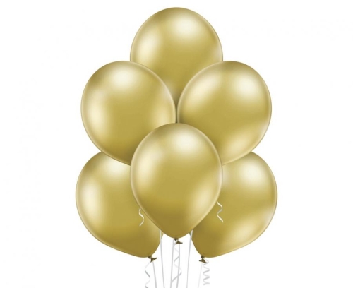 Balon lateksowy z helem, 30cm Glossy Złote / Glossy Gold 600, Balonogram