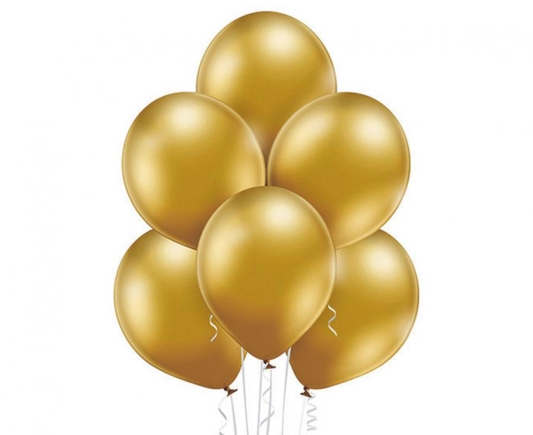 Balon lateksowy z helem, 30cm Glossy Rich Gold 616, Balonogram