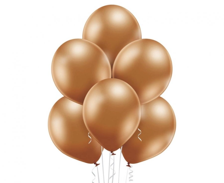 Balon lateksowy z helem, 30cm Glossy Miedziane/ Glossy Copper 607, Balonogram