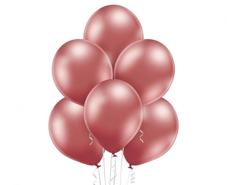 Balon lateksowy z helem, 30cm Glossy Ciemnoróżowe Złote / Glossy Rose Gold 606, Balonogram