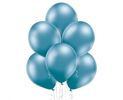 Balon lateksowy z helem, 30cm Glossy Niebieskie / Glossy Blue 605 , Balonogram