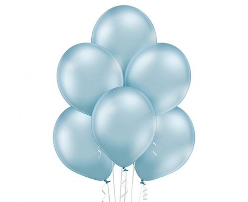 Balon lateksowy z helem, 30cm Glossy Jasnoniebieskie / Glossy Light Blue 615, Balonogram