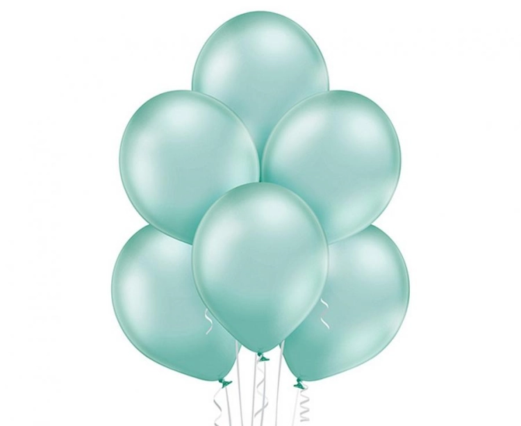Balon lateksowy z helem, 30cm Glossy Jasnozielone / Glossy Light Green 613, Balonogram