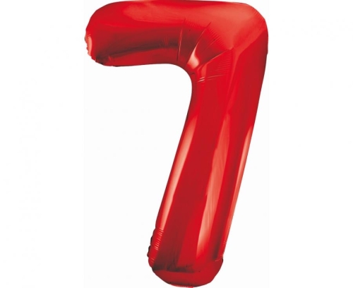 Balon Foliowy z helem, Cyfra "7" Czerwona , Balonogram