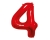 Balon Foliowy z helem, Cyfra "4" Czerwona, Balonogram