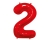 Balon Foliowy z helem, Cyfra "2" Czerwona, Balonogram