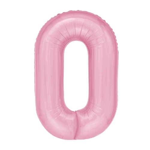 Balon Foliowy z helem, Cyfra "0" Różowa, Balonogram