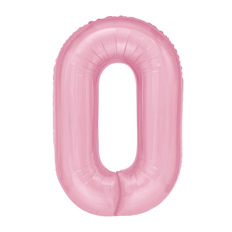 Balon Foliowy z helem, Cyfra "0" Różowa, Balonogram