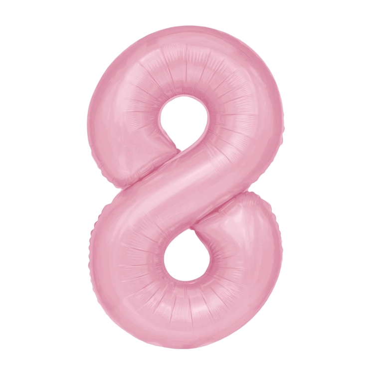 Balon Foliowy z helem, Cyfra "8" Różowa, Balonogram