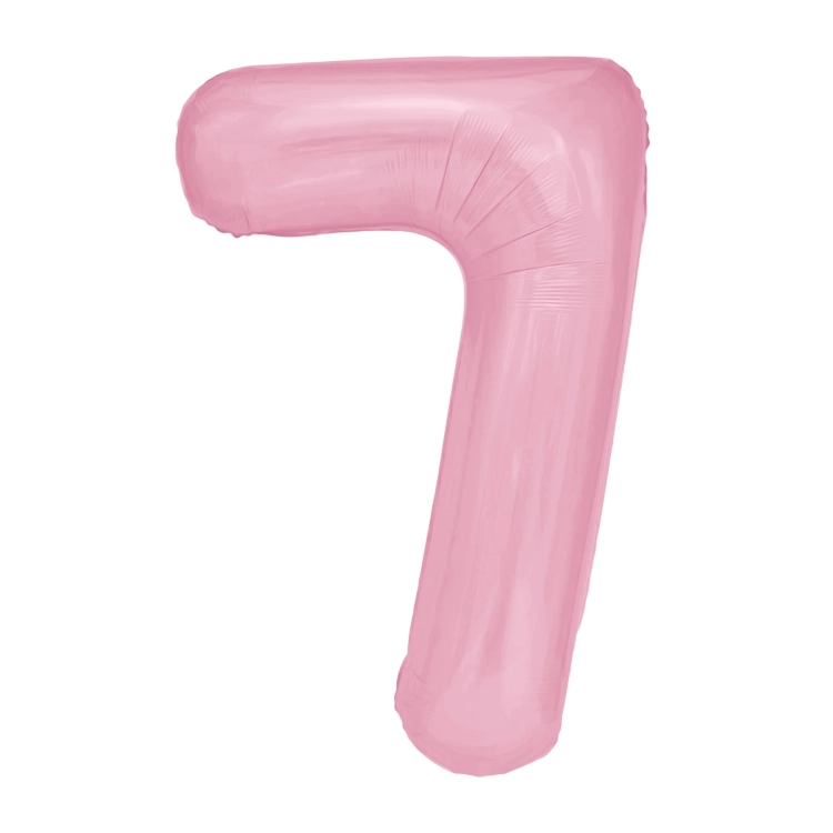 Balon Foliowy z helem, Cyfra "7" Różowa, Balonogram