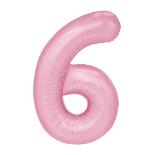 Balon Foliowy z helem, Cyfra "6" Różowa , Balonogram