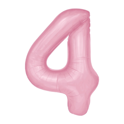 Balon Foliowy z helem, Cyfra "4" Różowa, Balonogram