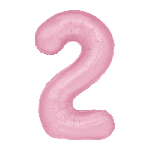 Balon Foliowy z helem, Cyfra "2" Różowa, Balonogram