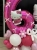 Ekskluzywna dekoracja balonowa stojąca z CYFRĄ FUKSJA I HELLO KITTY BalonoGram