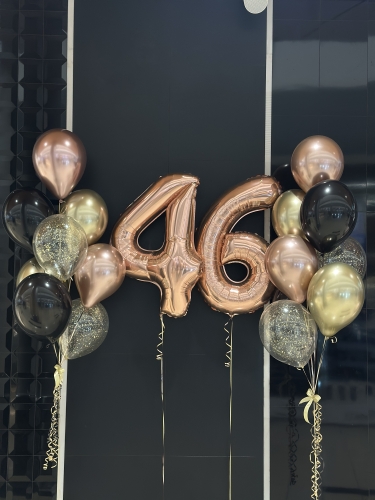 Zestaw Balonów z Helem na 46 Urodziny Dla Niej, Balonogram