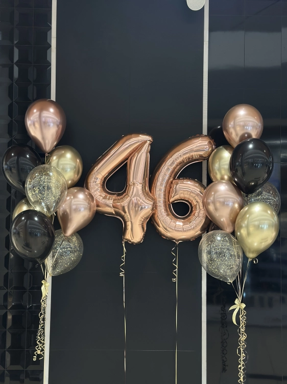 Zestaw Balonów z Helem na 46 Urodziny Dla Niej, Balonogram