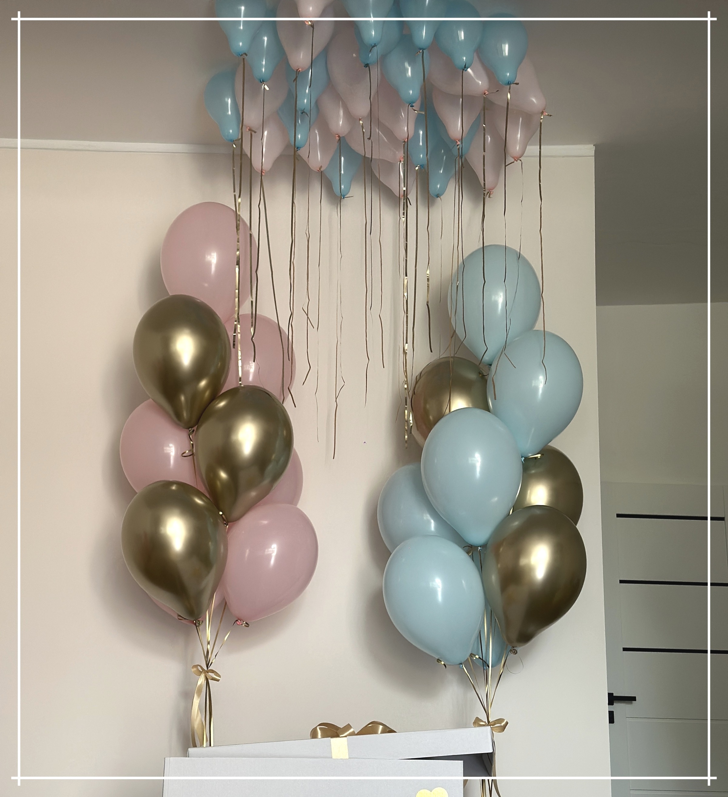 zestawy balonów z helem na gender reveal party i baby shower